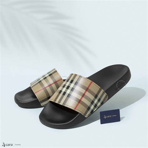 burberry slides white|Burberry vintage slides.